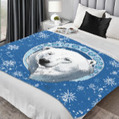 Polar Beer Sneeuwvlokken Art Nouveau Fleece Deken