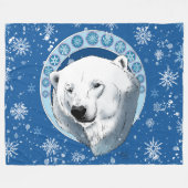 Polar Beer Sneeuwvlokken Art Nouveau Fleece Deken (Voorkant (Horizontaal))
