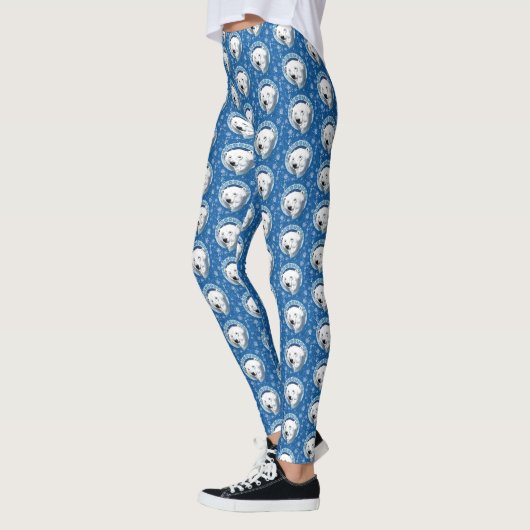 Polar Beer Sneeuwvlokken Art Nouveau Leggings (Links)