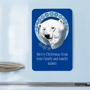 Polar Beer Sneeuwvlokken Art Nouveau Magneet