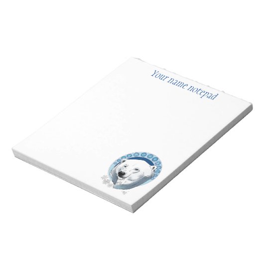 Polar Beer Sneeuwvlokken Art Nouveau Notitieblok (Linkerzijde)