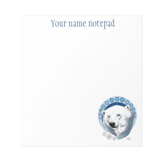Polar Beer Sneeuwvlokken Art Nouveau Notitieblok (Voorkant)