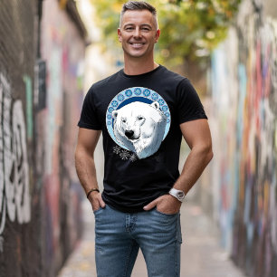 Polar Beer Sneeuwvlokken Art Nouveau T-shirt
