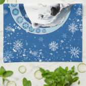 Polar Beer Sneeuwvlokken Art Nouveau Theedoek (Gevouwen)