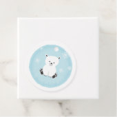 Polar Beer Sneeuwvlokken Blauw Baby shower Bedankjes Labels (In situ)