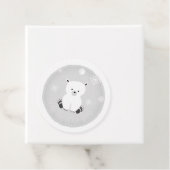 Polar Beer Sneeuwvlokken Grijs Baby shower Bedankjes Labels (In situ)