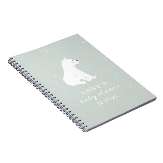 Polar Beer Snow Boy Baby shower Guest Book Notitieboek (Rechterzijde)