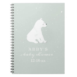Polar Beer Snow Boy Baby shower Guest Book Notitieboek