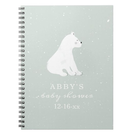 Polar Beer Snow Boy Baby shower Guest Book Notitieboek (Voorkant)