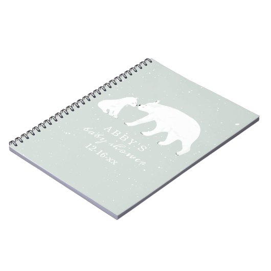 Polar Beer Snow Boy Mama Baby shower Guest Book Notitieboek (Linkerzijde)