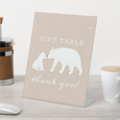 Polar Beer Snow Girl Mama Baby shower Gift Table Reclamebord Met Voetstuk (Insitu)