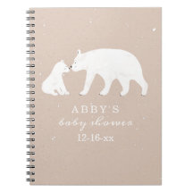 Polar Beer Snow Girl Mama Baby shower Guest Book