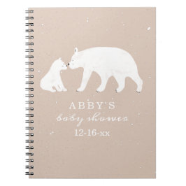 Polar Beer Snow Girl Mama Baby shower Guest Book Notitieboek