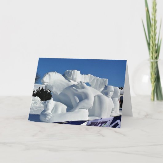 Polar Beer Snow Sculpture, Quebec, Canada Bedankkaart (Voorkant)