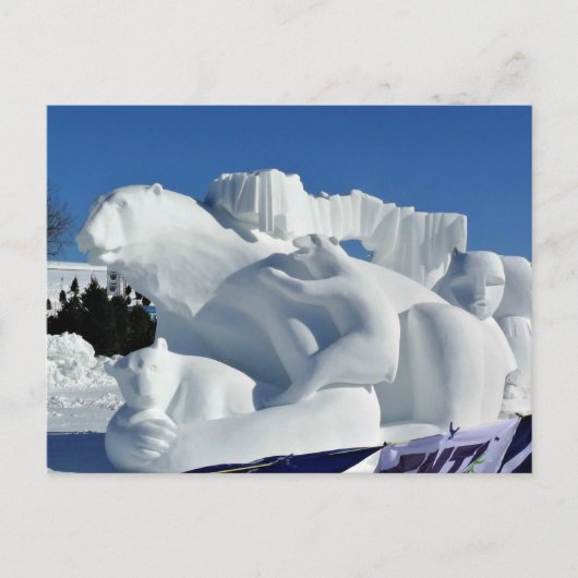 Polar Beer Snow Sculpture, Quebec, Canada Briefkaart (Voorkant)