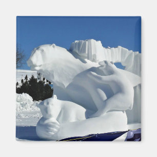 Polar Beer Snow Sculpture, Quebec, Canada Magneet