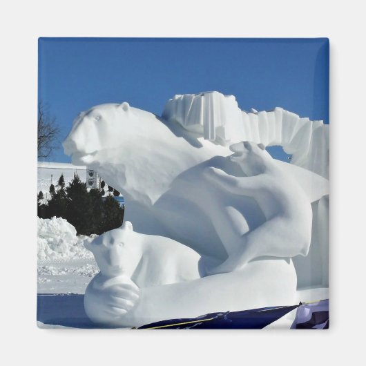 Polar Beer Snow Sculpture, Quebec, Canada Magneet (Voorkant)