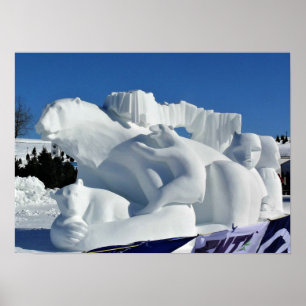 Polar Beer Snow Sculpture, Quebec, Canada Poster