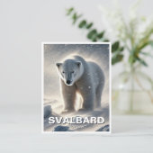 Polar Beer Snow Svalbard Norway Briefkaart (Staand voorkant)
