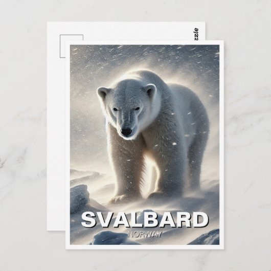Polar Beer Snow Svalbard Norway Briefkaart (Voorkant / Achterkant)