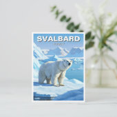 Polar Beer Snow Svalbard Norway Briefkaart (Staand voorkant)