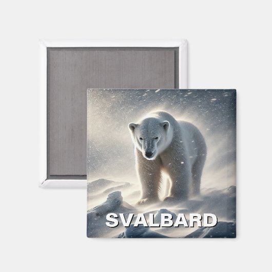 Polar Beer Snow Svalbard Norway Magneet (Voorkant / Achterkant)