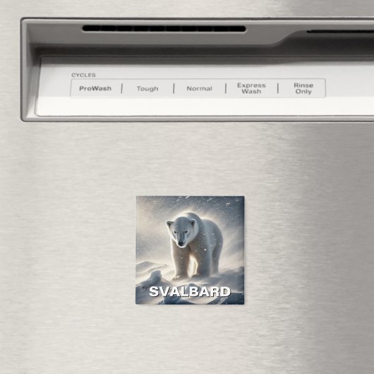 Polar Beer Snow Svalbard Norway Magneet (Insitu (Vaatwasser))