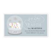 Polar Beer Snow Wereldbol Blue Shipping Etiket (Voorkant)