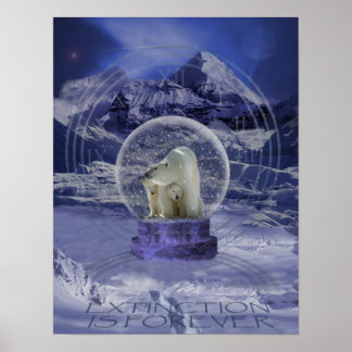Polar Beer Snow Wereldbol copy Poster