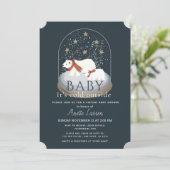 Polar Beer Snow Wereldbol Virtual Baby shower Kaart (Staand voorkant)
