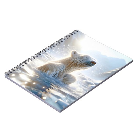 Polar Beer spatten in Arctisch water Notitieboek (Linkerzijde)