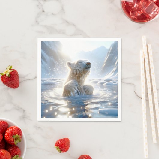 Polar Beer spatten in Arctisch water Servet (Insitu)