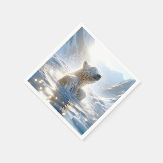 Polar Beer spatten in Arctisch water Servet (Hoek)