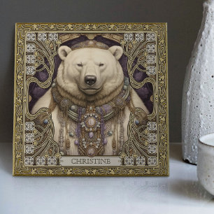 Polar Beer Spirit-Animal Carpetpunk Altarpiece Tegeltje