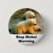 Polar Beer Stop Global Warming Button Pin (Voorkant)