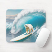 Polar Beer surfen op een surfplank Muismat (Met muis)