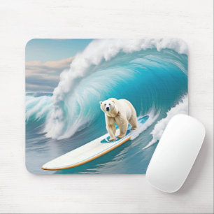 Polar Beer surfen op een surfplank Muismat