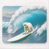 Polar Beer surfen op een surfplank Muismat (Voorkant)