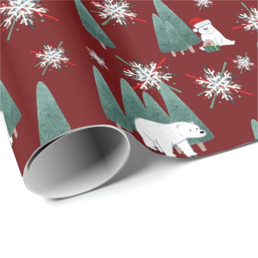 Polar Beer Tree Boerderij Cadeaupapier (Rol Hoek)