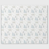 Polar Beer Tree Star Pattern White Wrapping Paper Cadeaupapier (Vlak)