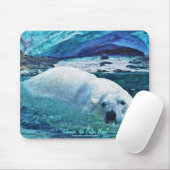 Polar Beer & Tundra Ice Wildlife Art Mousepad Muismat (Met muis)