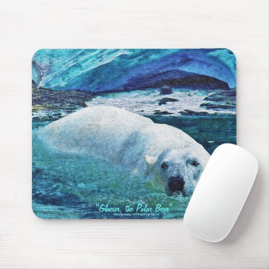 Polar Beer & Tundra Ice Wildlife Art Mousepad Muismat (Met muis)