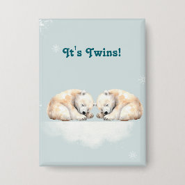 Polar Beer Twins Baby shower Button