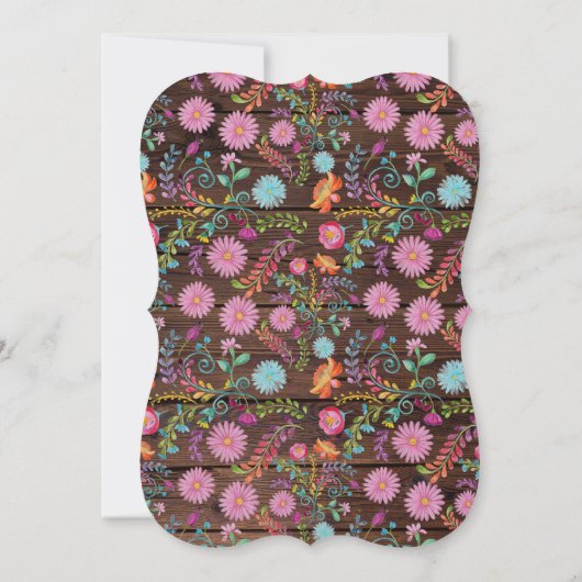 Polar Beer TWINS Baby shower nodigt folk Flowers u Kaart (Achterkant)