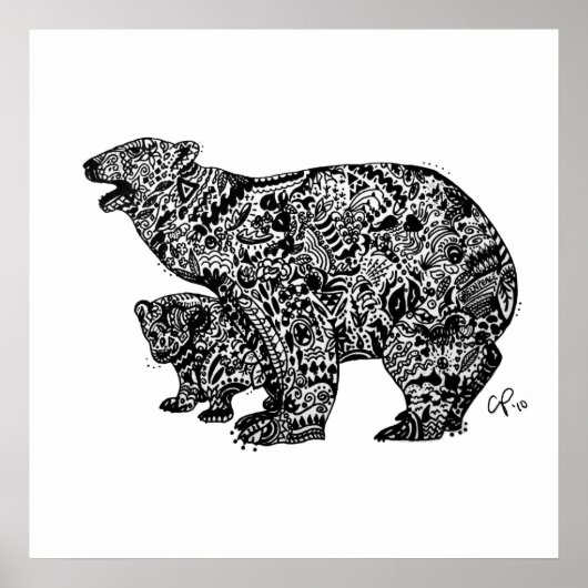 Polar Beer Uitdrukkelijk aangepaste Art Print (Voorkant)