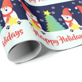 Polar Beer vakantie designer Cadeaupapier (Rol Hoek)