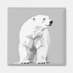 Polar Beer Vector Grafische kunst Portret Dier Wil Magneet