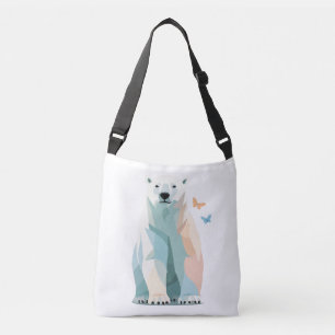 Polar Beer Vector Schilderen Schattige Fun Animal  Crossbody Tas