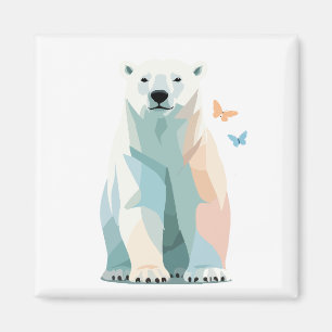 Polar Beer Vector Schilderen Schattige Fun Animal  Magneet