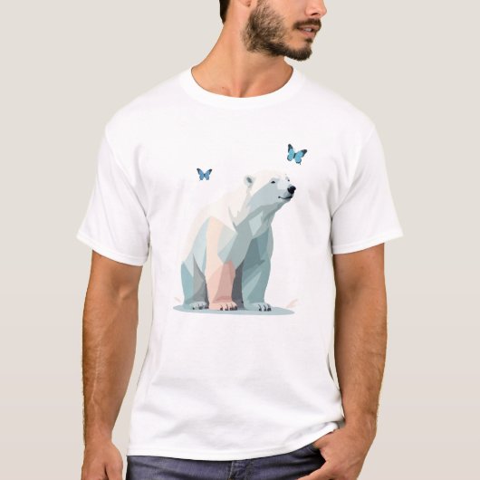 Polar Beer Vector Schilderen Schattige Fun Animal  T-shirt (Voorkant)